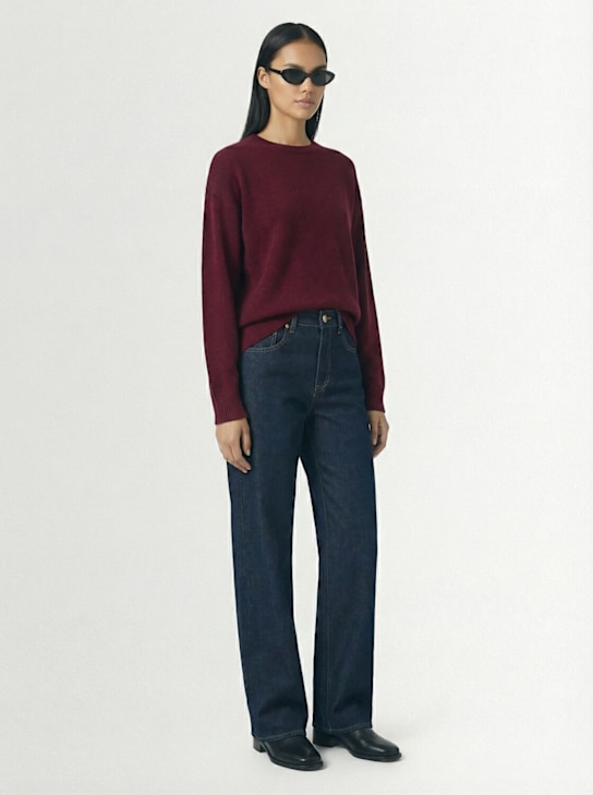 1929: Eremo Eco-Cashmere圆领毛衣 - 酒红色 - women_1 | Luisa Via Roma