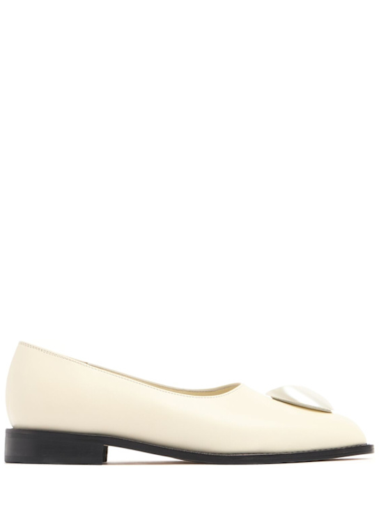 Eenk: 25mm Mother-of-pearl point ballerinas - White - women_0 | Luisa Via Roma