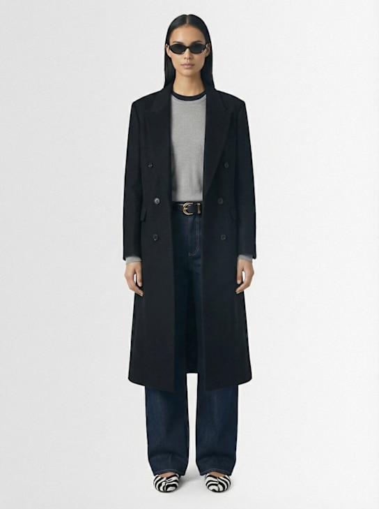 Tonywack: Double breast wool blend coat - women_1 | Luisa Via Roma