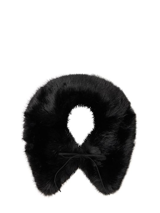 By Malene Birger: Cowie plush collar - Black - women_0 | Luisa Via Roma