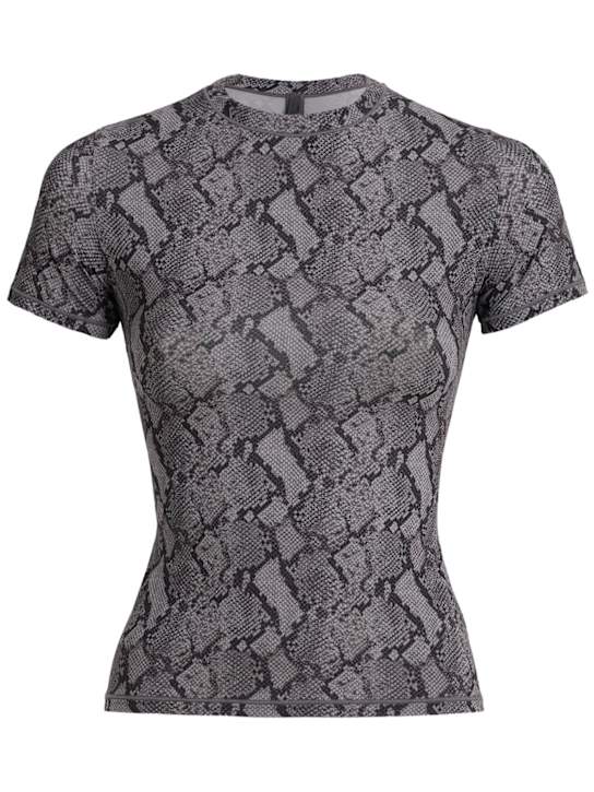 Skims: Snakeskin printed short sleeve t-shirt - women_0 | Luisa Via Roma