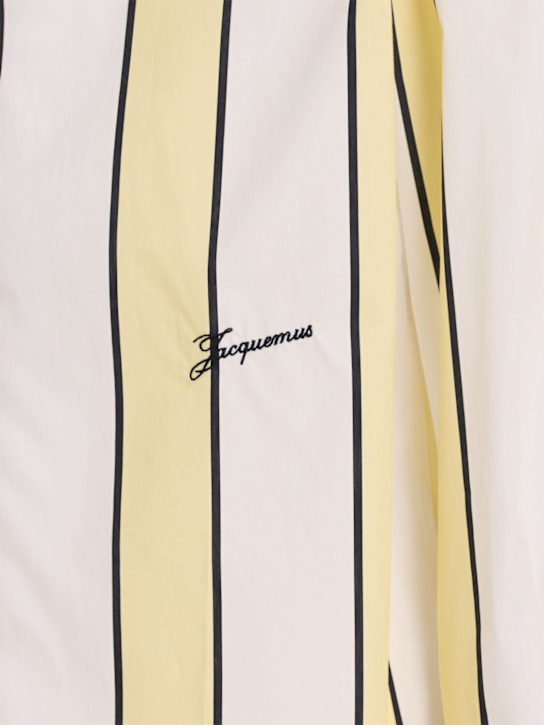 Jacquemus: La Chemise Simon cotton shirt - Yellow/White - men_1 | Luisa Via Roma