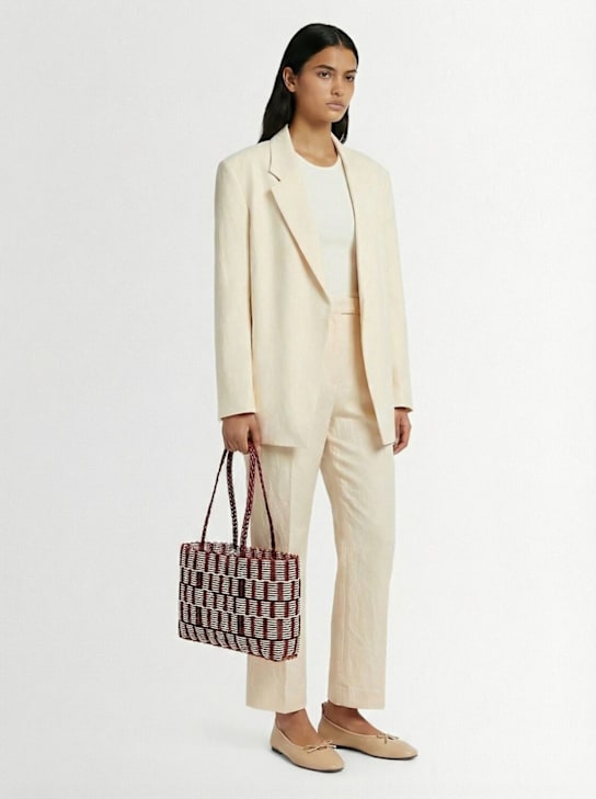 Rayas Collective: Elongated woven shoulder bag - Panna Cotta - women_1 | Luisa Via Roma