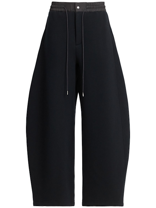 Sacai: Sponge cotton blend sweatpants - 黑色 - women_0 | Luisa Via Roma