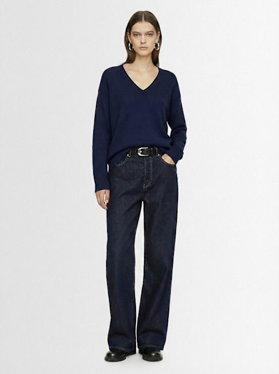 1929: Aura羊绒V领毛衣 - 海军蓝 - women_1 | Luisa Via Roma