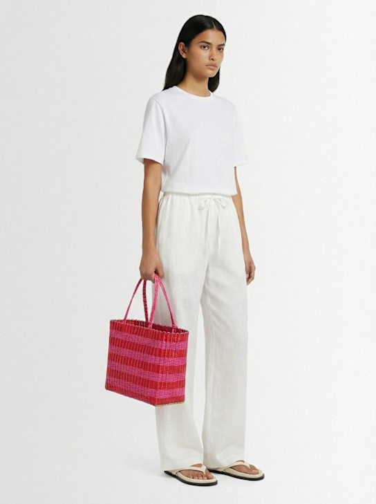 Rayas Collective: Extra large woven basket bag - Flor De Jamaice - women_1 | Luisa Via Roma