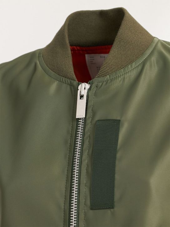 Sacai: 无袖尼龙拉链开合夹克 - Army Green - women_1 | Luisa Via Roma