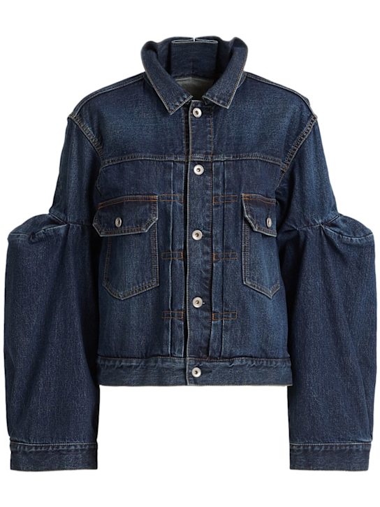 Sacai: Denim jacket - 蓝色 - women_0 | Luisa Via Roma