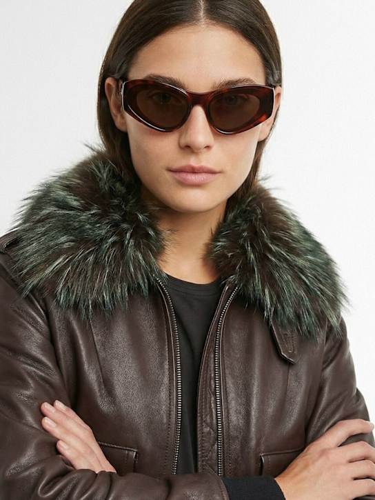 Loewe: Signature injected cat eye sunglasses - Brown/Havana - women_1 | Luisa Via Roma