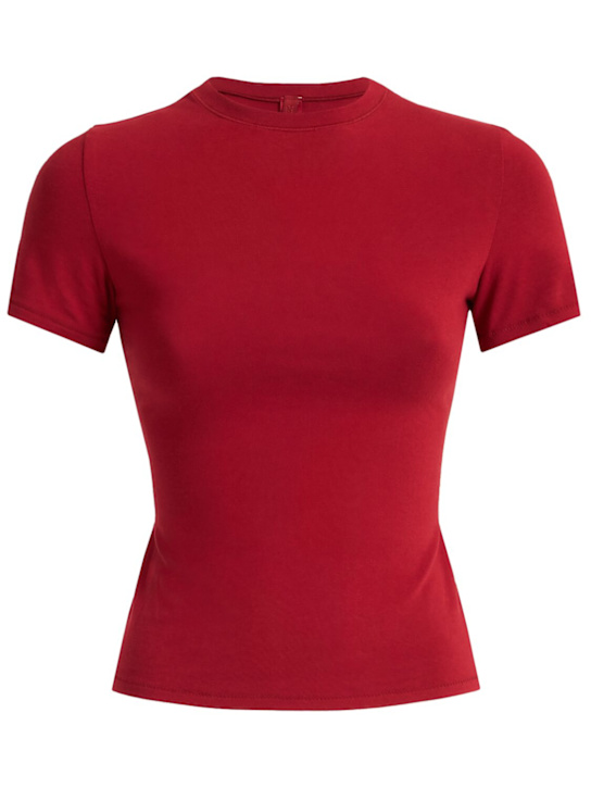 Skims: 弹力棉质T恤 - 砖红色 - women_0 | Luisa Via Roma