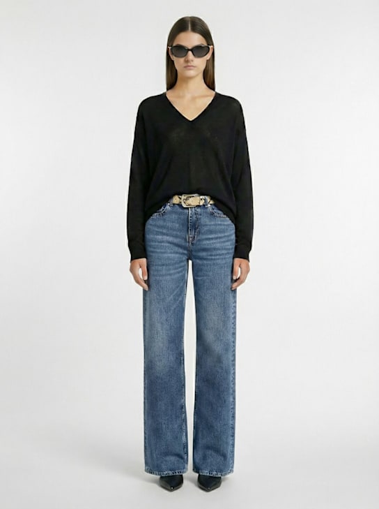 1929: Aura羊绒V领毛衣 - 黑色 - women_1 | Luisa Via Roma