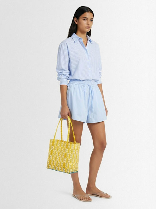 Rayas Collective: Medium woven basket bag - Limoncello - women_1 | Luisa Via Roma