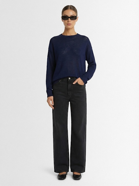 1929: Soffio羊绒圆领毛衣 - 海军蓝 - women_1 | Luisa Via Roma