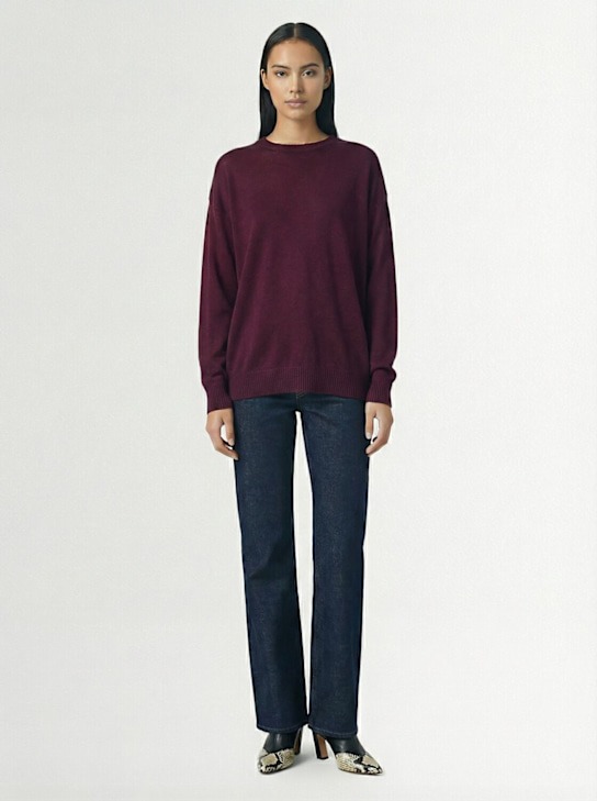 1929: Soffio羊绒圆领毛衣 - 酒红色 - women_1 | Luisa Via Roma