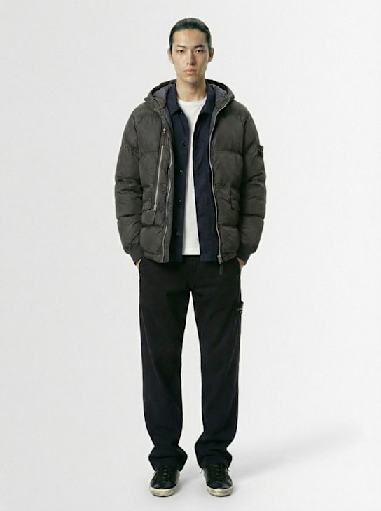 Stone Island: Econyl down jacket - Lead Grey - men_1 | Luisa Via Roma
