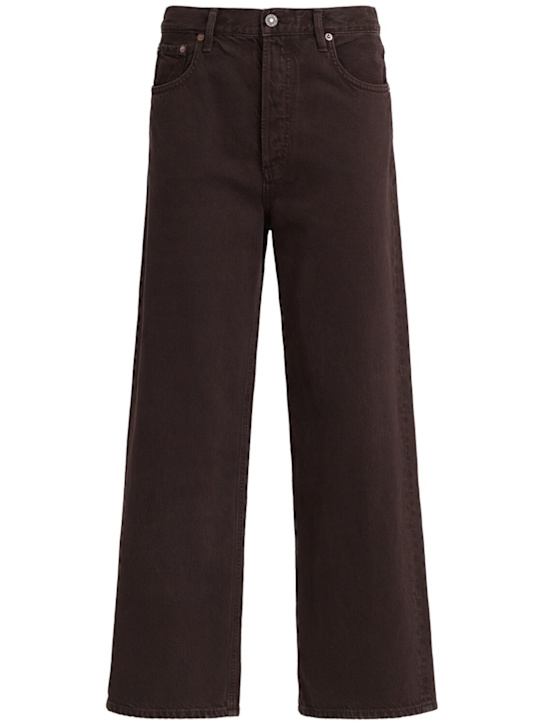 Agolde: Ren高腰阔腿牛仔裤 - 棕色 - women_0 | Luisa Via Roma
