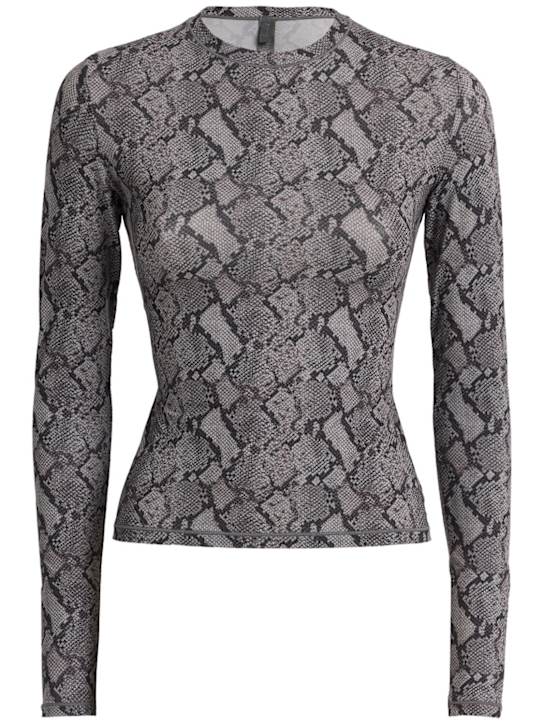 Skims: Snakeskin printed long sleeve t-shirt - women_0 | Luisa Via Roma