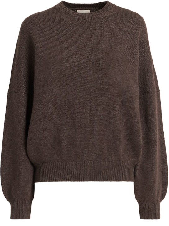 Khaite: Margaux cashmere crewneck sweater - 棕色 - women_0 | Luisa Via Roma