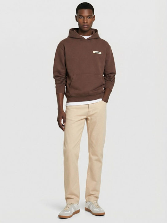 Jacquemus: Le Hoodie Gros Grain cotton sweatshirt - Dark Brown - men_1 | Luisa Via Roma