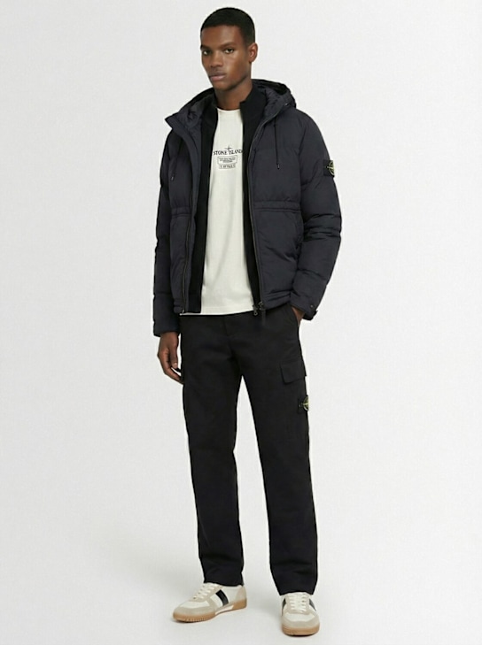 Stone Island: Short ripstop down parka - Navy - men_1 | Luisa Via Roma