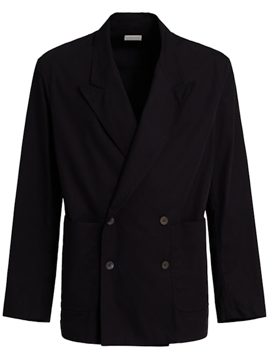 Dries Van Noten: Caplans棉质夹克 - 黑色 - men_0 | Luisa Via Roma