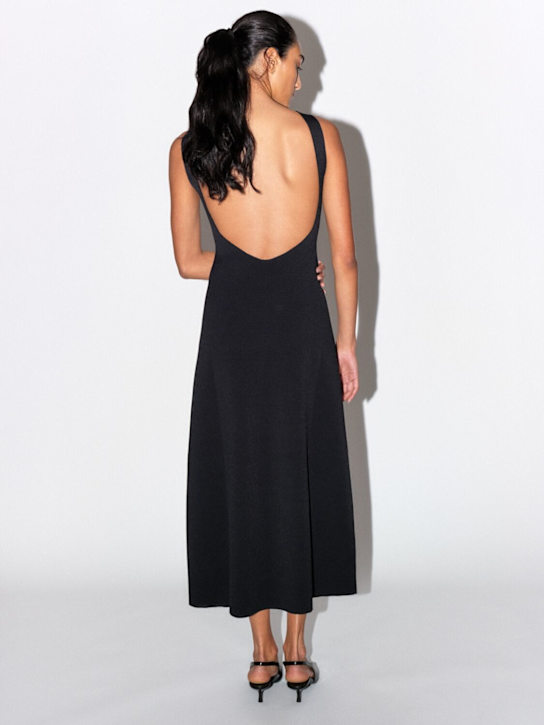 NAMI: Open back viscose dress - Black - women_1 | Luisa Via Roma
