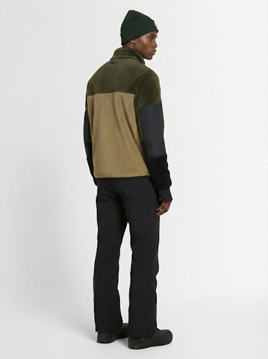 Moncler Grenoble: Polartec half-zip sweatshirt - グリーン/ブラウン - men_1 | Luisa Via Roma