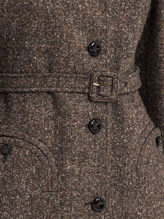 Blazé Milano: 系腰带羊毛混纺夹克 - 棕色/多色 - women_1 | Luisa Via Roma