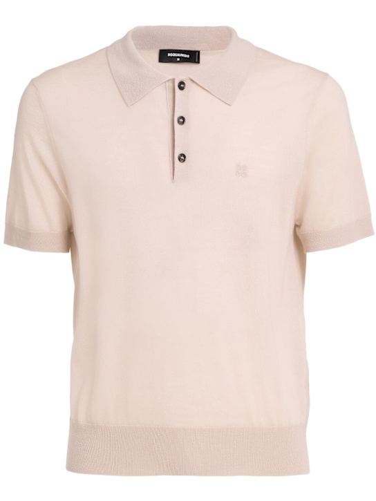 Dsquared2: Knit polo - Beige - men_0 | Luisa Via Roma