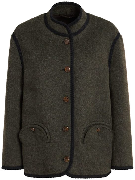Blazé Milano: 马海毛混纺夹克 - 深绿色 - women_0 | Luisa Via Roma