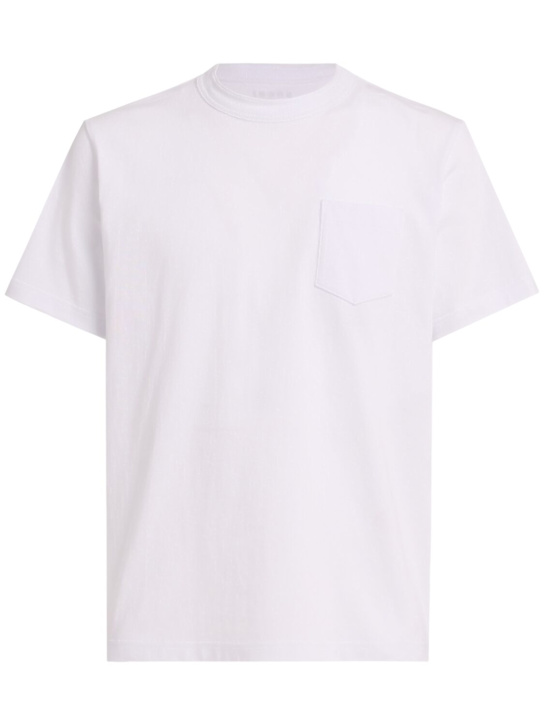 Sacai: 侧面拉链棉质T恤 - 白色 - men_0 | Luisa Via Roma