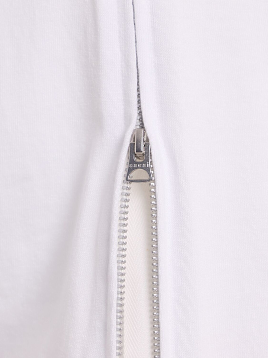 Sacai: 侧面拉链棉质T恤 - 白色 - men_1 | Luisa Via Roma