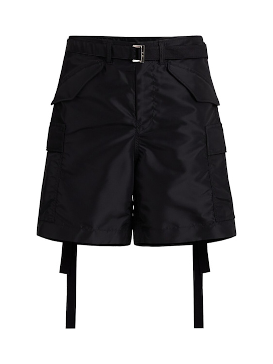 Sacai: Nylon twill cargo shorts - Black - men_0 | Luisa Via Roma