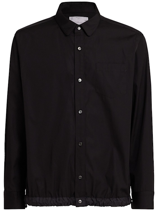 Sacai: 府绸棉衬衫 - 黑色 - men_0 | Luisa Via Roma