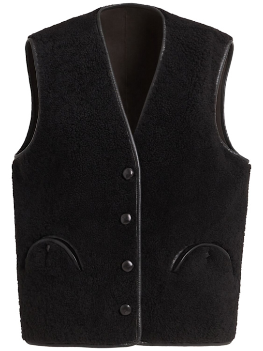 Blazé Milano: Shearlingweste „Gliss“ - Dunkelbraun - women_0 | Luisa Via Roma