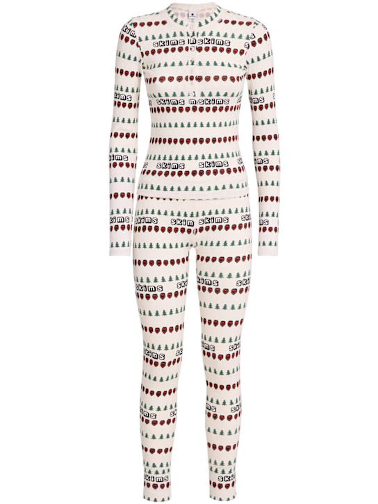 Skims: Ribbed Henley top & leggings set - women_0 | Luisa Via Roma