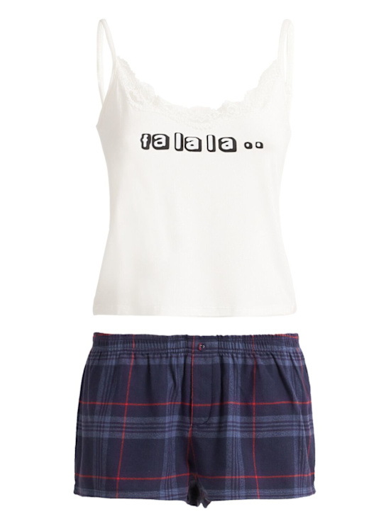 Skims: Tank top y shorts para dormir - Fa La La Plaid - women_0 | Luisa Via Roma