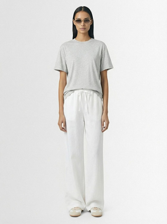 Skims: Cotton blend boyfriend t-shirt - Light Grey - women_1 | Luisa Via Roma