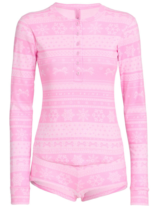 Skims: Printed pajama set - Bubble Gum Bow - women_0 | Luisa Via Roma