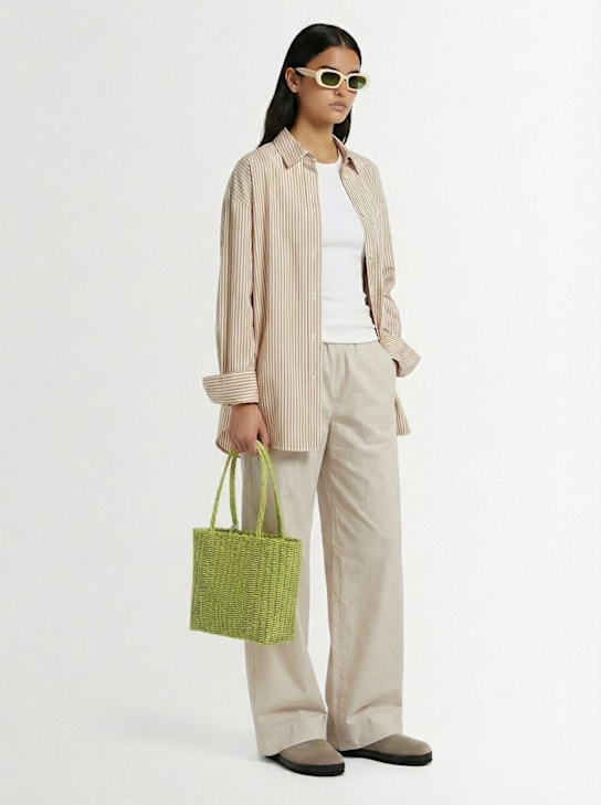 Rayas Collective: Panier tressé moyen - Pistachio - women_1 | Luisa Via Roma