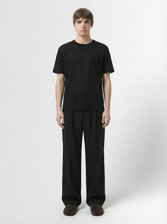 The Row: Niels wool & cashmere t-shirt - Black - men_1 | Luisa Via Roma