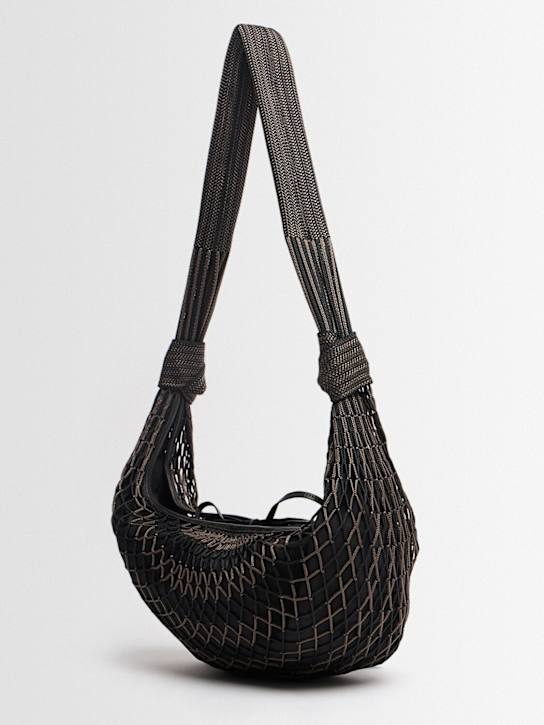 Lemaire: Fortune Croissant中号梭织单肩包 - Chevron Marron - women_1 | Luisa Via Roma