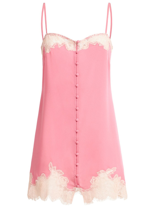 Fleur Du Mal: Nuisette en dentelle Juliet - Rose - women_0 | Luisa Via Roma
