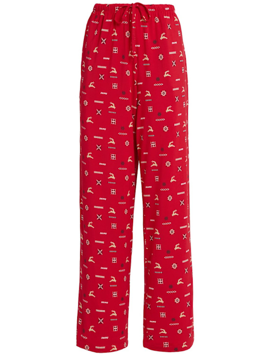 Skims: Modal henley top & pants sleep set - Cranberry Vinta - women_1 | Luisa Via Roma