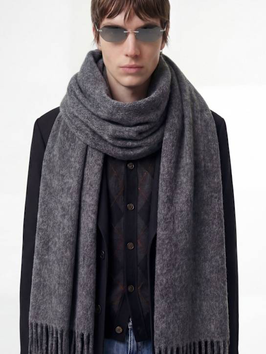 Our Legacy: Alpaca blend scarf - Grey - men_1 | Luisa Via Roma