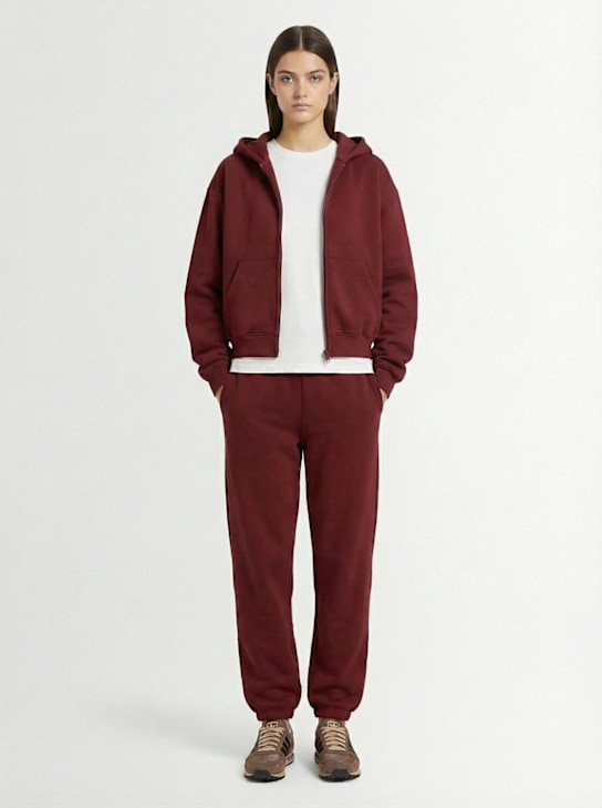 Skims: 混棉经典拉链开合连帽卫衣 - Merlot - women_1 | Luisa Via Roma