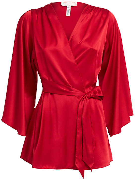 Fleur Du Mal: Vestido lencero de satén - Rojo - women_0 | Luisa Via Roma