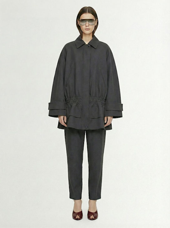 The Mannei: Short gabardine trench coat - women_1 | Luisa Via Roma