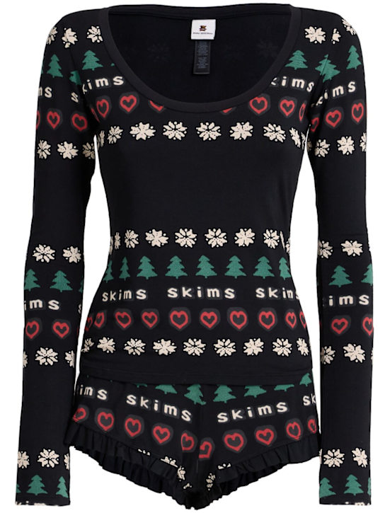 Skims: 莫代尔混纺上衣&短裤睡衣套装 - Onyx Pine Fai - women_0 | Luisa Via Roma