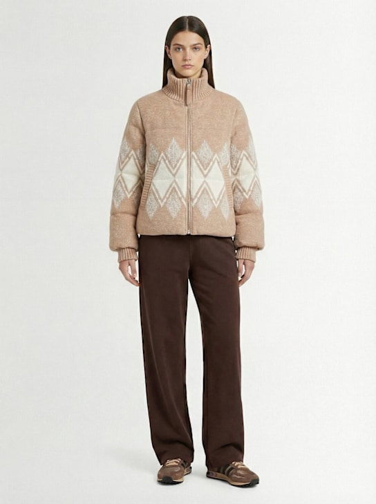 Varley: Belinda knit puffer jacket - Beige - women_1 | Luisa Via Roma